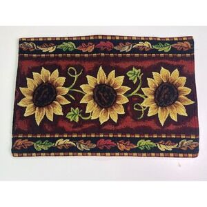 Set‎ of 2 Fall Harvest Sunflower Leaf Table Placemats Rectangular Tapestry